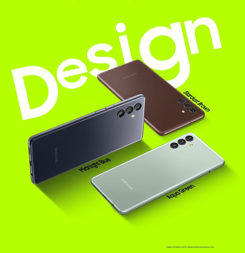 Samsung Galaxy M13 eri väreissä.