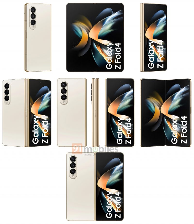 Samsung Galaxy Z Fold4, Beige. Kuva: Evan Blass / 91mobiles.