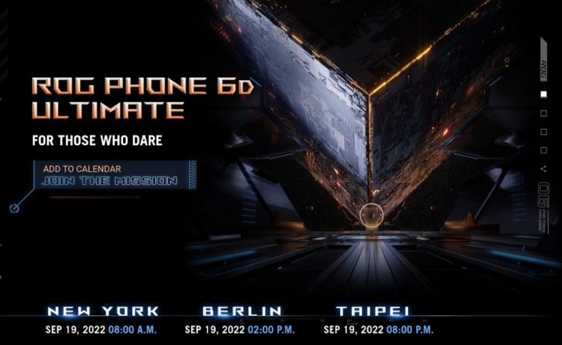 Asus ROG Phone 6D Ultimate julkistetaan 19. syyskuuta.