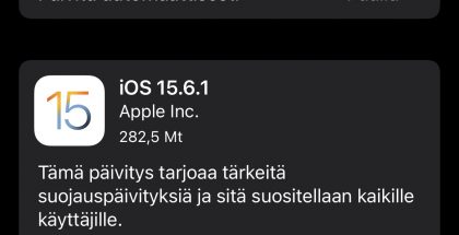 iOS 15.6.1 on nyt ladattavissa.