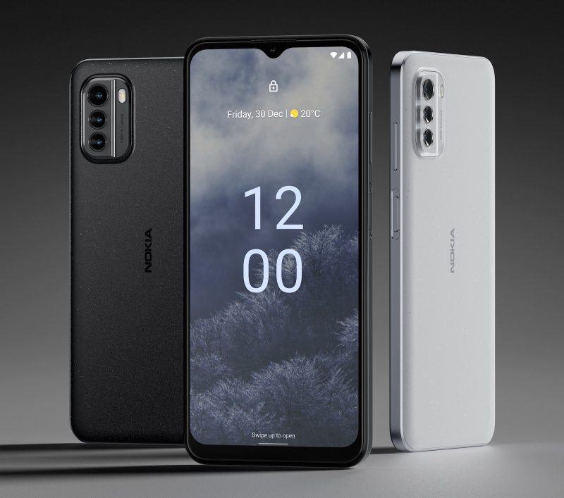 Nokia G60:n kaksi värivaihtoehtoa, musta ja harmaa.