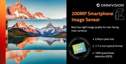 OmniVisionin 200 megapikselin OVB0A-kamerakennon ominaisuuksia.