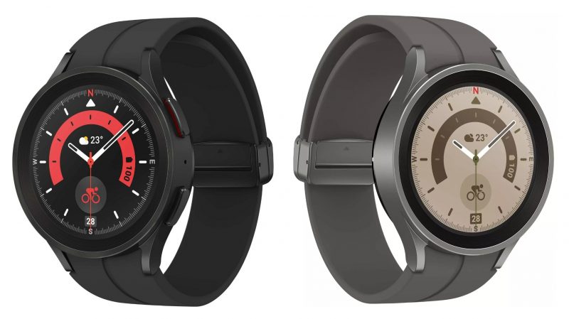 Galaxy Watch5 Pron kaksi tyylivaihtoehtoa.