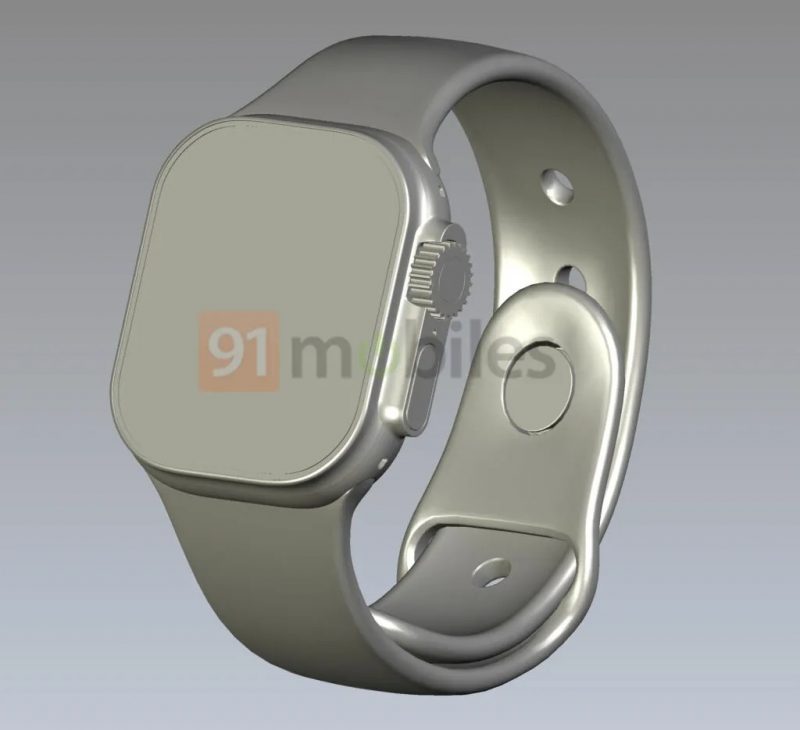 Väitetty Apple Watch Pron CAD-mallinnos. Kuva: 91mobiles.