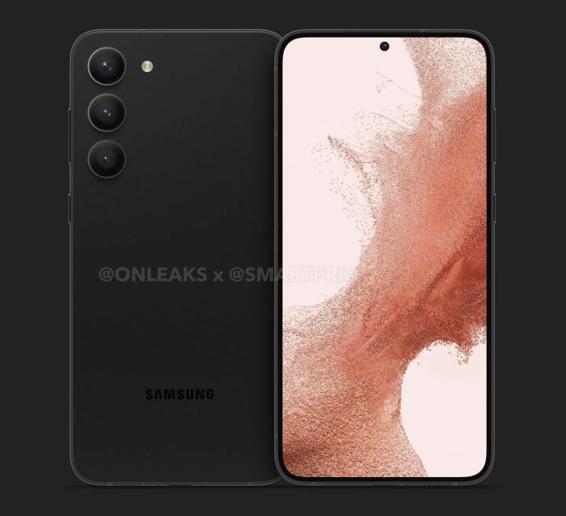 Samsung Galaxy S23+:n mallinnos. Kuva: OnLeaks / Smartprix.