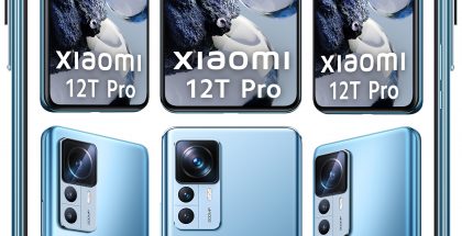Xiaomi 12T Pro sinisenä eri kuvakulmista. Kuva: Evan Blass / Twitter.