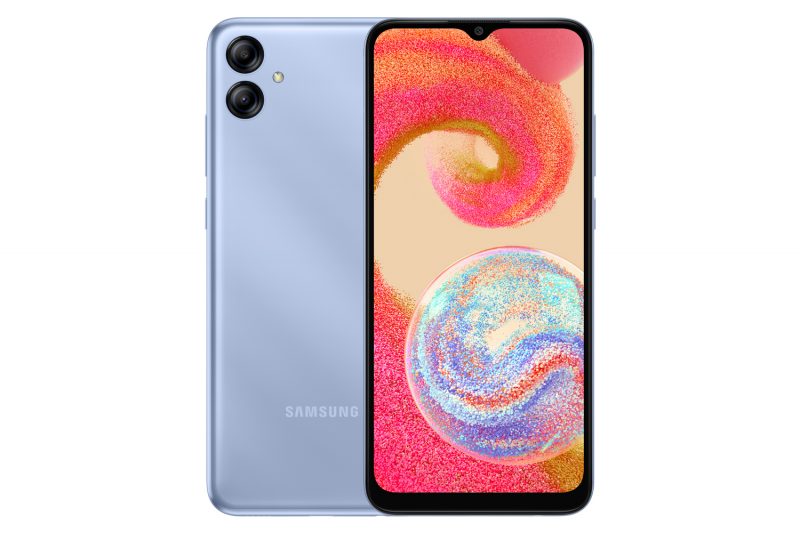 Samsung Galaxy A04, vaaleansininen.