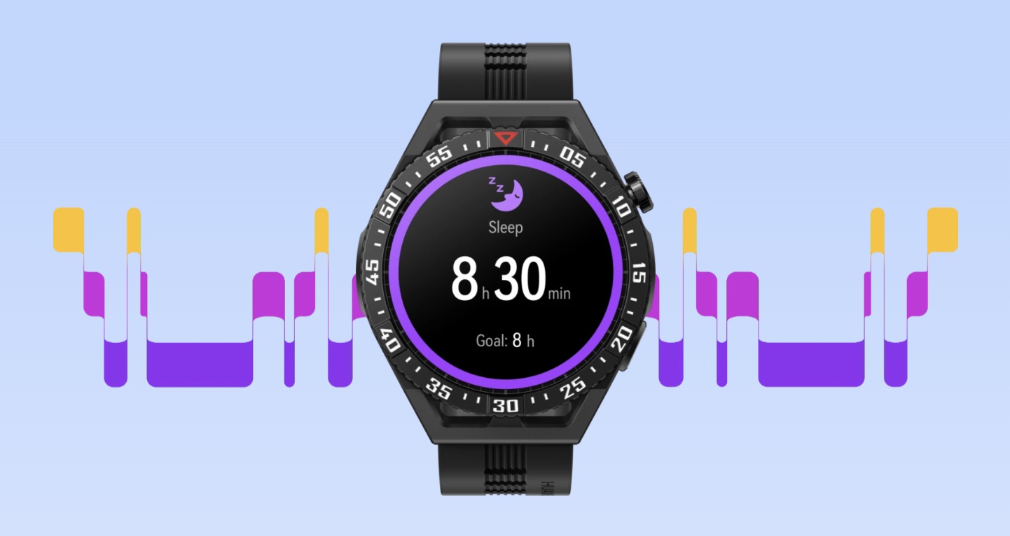 Huawei Watch GT 3 SE:n unen seuranta esittää tietoa eri univaiheista.