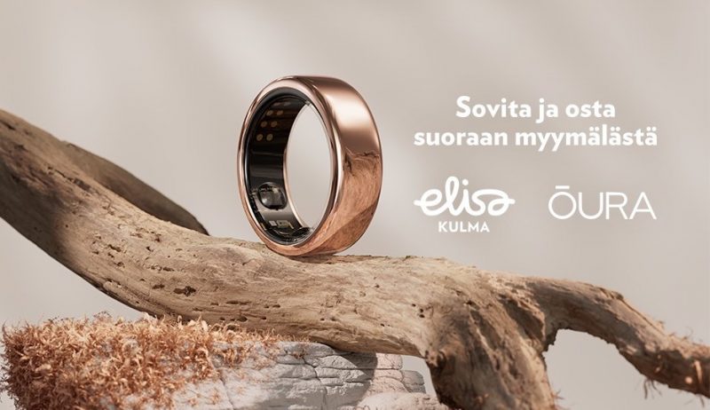 Oura-sormuksia voi nyt ostaa Elisa Kulmasta Helsingissä.