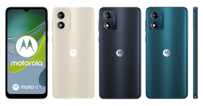 Motorola Moto E13 paljastuneissa tuotekuvissa.