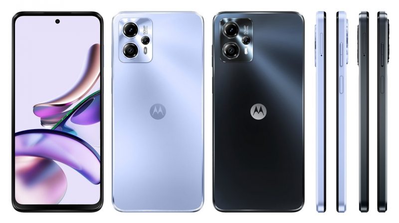 Motorola Moto G13 paljastuneissa tuotekuvissa.