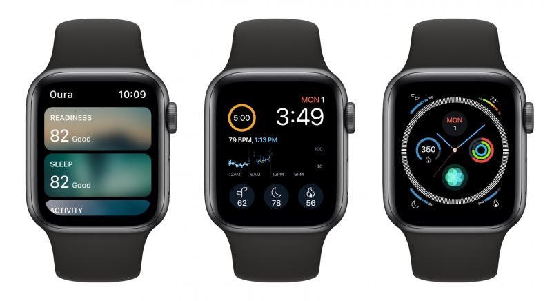 Oura-sovellus Apple Watchille sekä kellotaulun komplikaatiot.