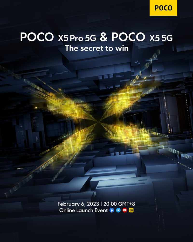 Xiaomi vahvisti Poco X5 5G:n ja Poco X5 Pro 5G:n lanseerauksen tapahtuvan 6. helmikuuta.