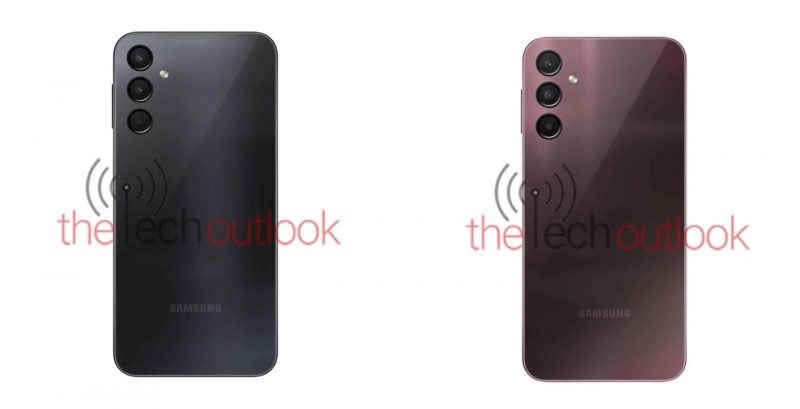 Samsung Galaxy A24 mustana ja viininpunaisena värivaihtoehtona. Kuvat: The Tech Outlook.