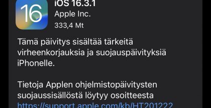Muun muassa iOS 16.3.1 on nyt ladattavissa.