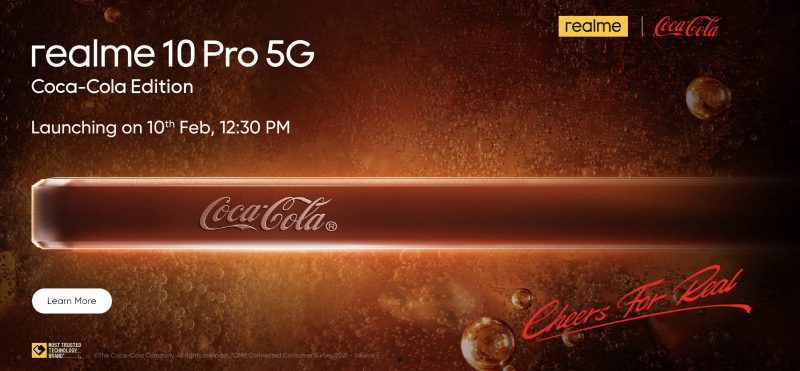 Realme on kertonut tulevasta Coca-Cola-älypuhelimen julkistuksesta 10. helmikuuta.