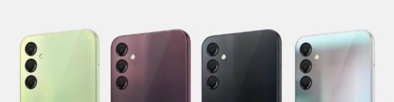 Samsung Galaxy A24:n värivaihtoehdot vuotaneessa kuvassa.