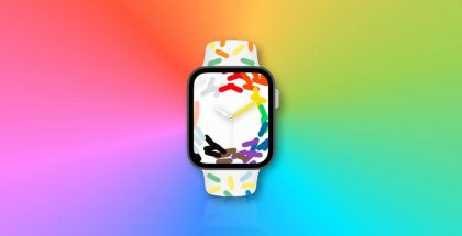 Apple Watchin vuoden 2023 Pride-ranneke ja -kellotaulu. Kuva: 9to5Mac.