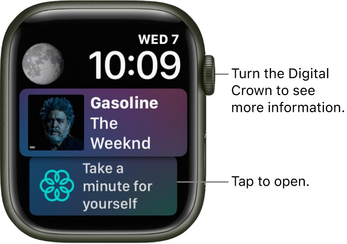 Apple Watchin nykyinen Siri-kellotaulu.