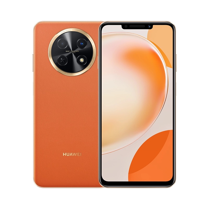 Huawei Enjoy 60X:n oranssi värivaihtoehto takaa ja edestä.