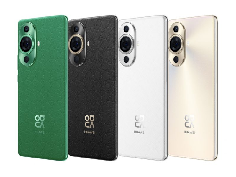 Huawei Nova 11 Pron värivaihtoehdot. Ulkoisesti samanlaisesta Nova 11 Ultrasta värivaihtoehtoja ovat vain vihreä ja musta.