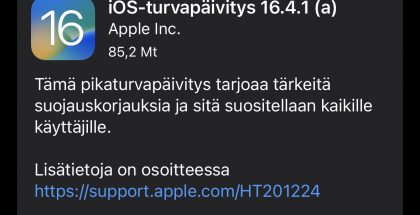 iOS 16.4.1 (a) -pikaturvapäivitys nyt saatavilla.