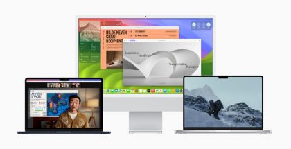 Kuvassa Applen tietokoneita macOS Sonoma -käyttöjärjestelmäversiolla.