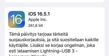 iOS 16.5.1 on nyt ladattavissa.