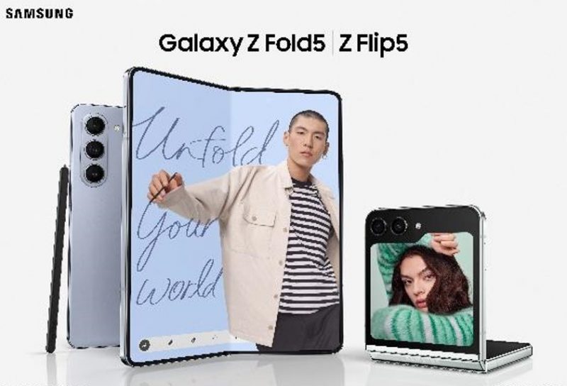 Samsung Galaxy Z Fold5 ja Galaxy Z Flip5. Kuva: Evan Blass / Twitter.