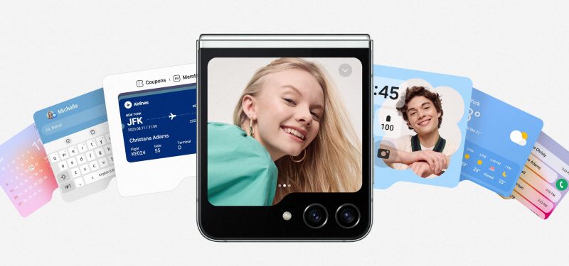 Galaxy Z Flip5:n kansinäyttö mahdollistaa monenlaiset toiminnot, muttei Google Walletia.
