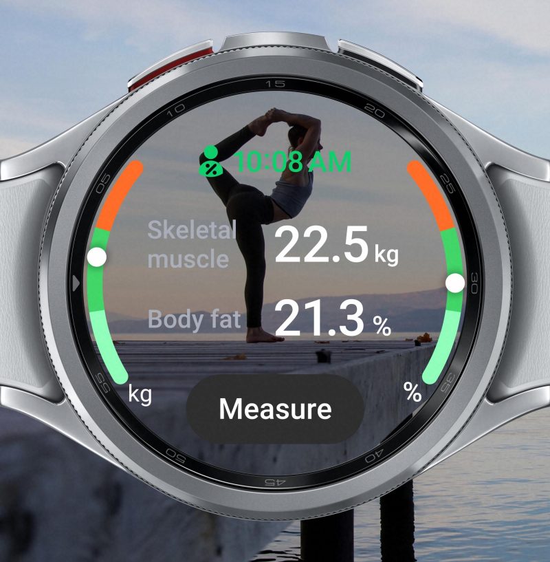 Kehonkoostumuksen mittaus on mukana Galaxy Watch6 -kelloissakin.