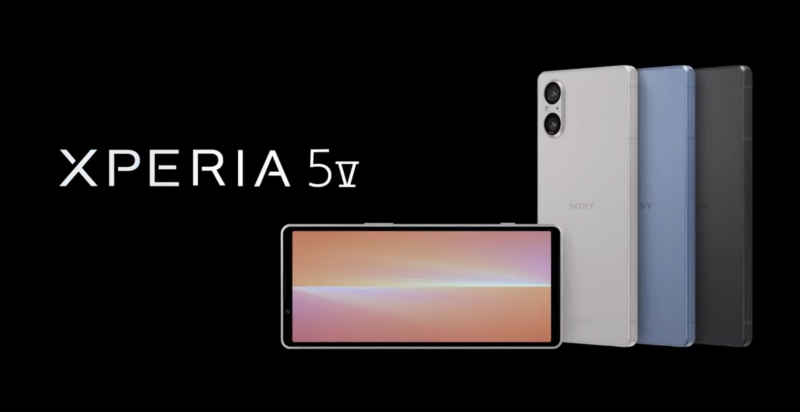 Sony Xperia 5 V -ryhmäkuva mainosvideolla.