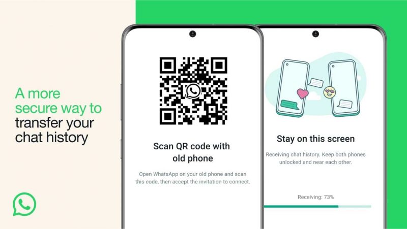 WhatsApp sai uuden tavan siirtää tiedot puhelimesta toiseen QR-koodin skannaamalla.