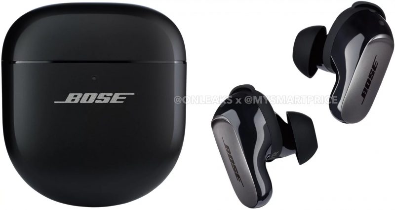 Bose QuietComfort Ultra Earbuds -kuulokkeet ja -latauskotelo valkoisena. Kuva: OnLeaks / MySmartPrice.