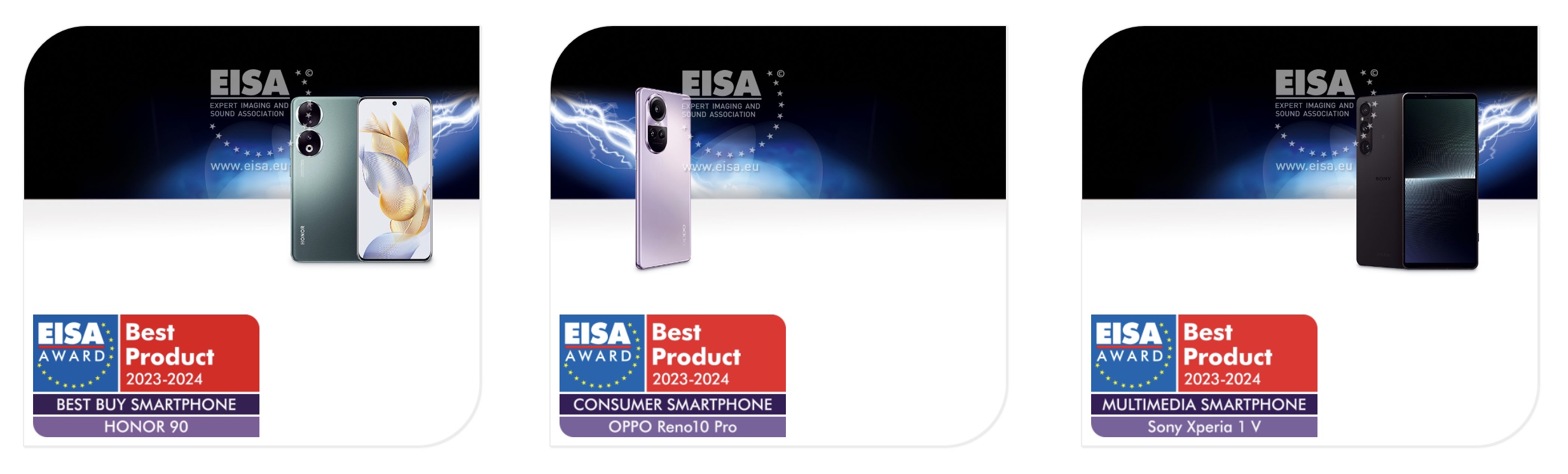 EISA Awards 2023-2024: palkitut älypuhelimet.
