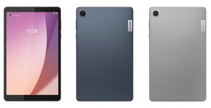 Lenovo Tab M8 (4. sukupolvi) 2024 -tablettilaite kahtena värivaihtoehtona.