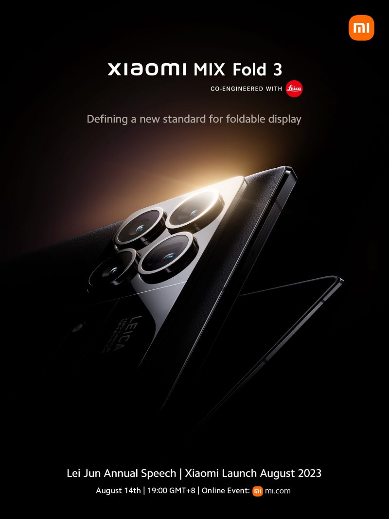 Xiaomi julkistaa MIX Fold 3:n 14. elokuuta.