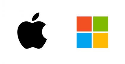 Apple Microsoft logot.