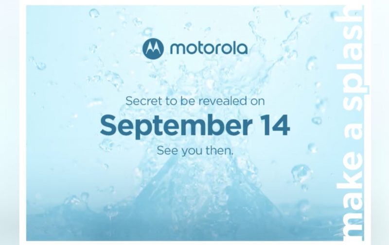 Motorola vihjailee vedenkestävästä julkistuksesta 14. syyskuuta.