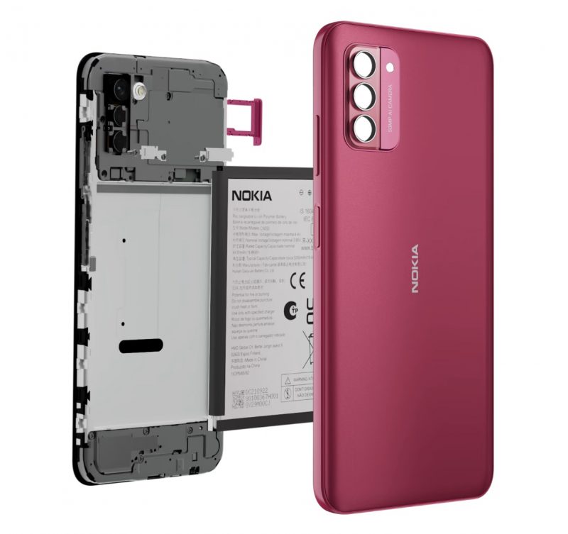 Nokia G42 5G:ssä on panostettu helppoon korjattavuuteen.