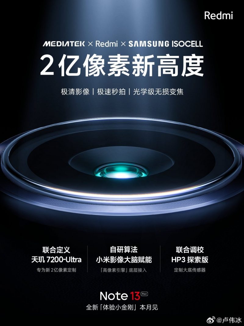 Xiaomi vahvisti jo yksityiskohtia syyskuussa Kiinassa julkaistavasta Redmi Note 13 Pro+:sta.
