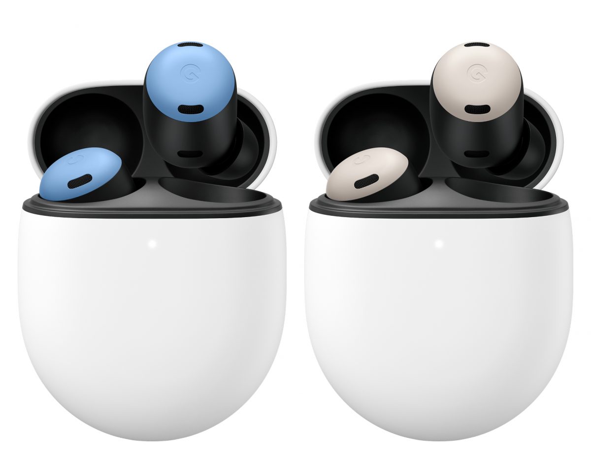 Pixel Buds Pro -kuulokkeiden uudet värivaihtoehdot latauskotelon kanssa.