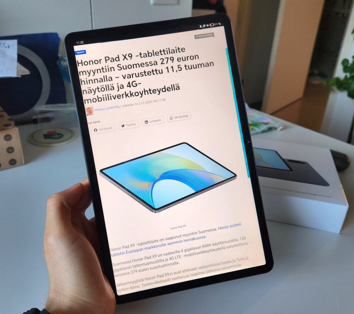 Honor Pad X9 on 4G-tabletti alle 300 euron suositushinnalla.