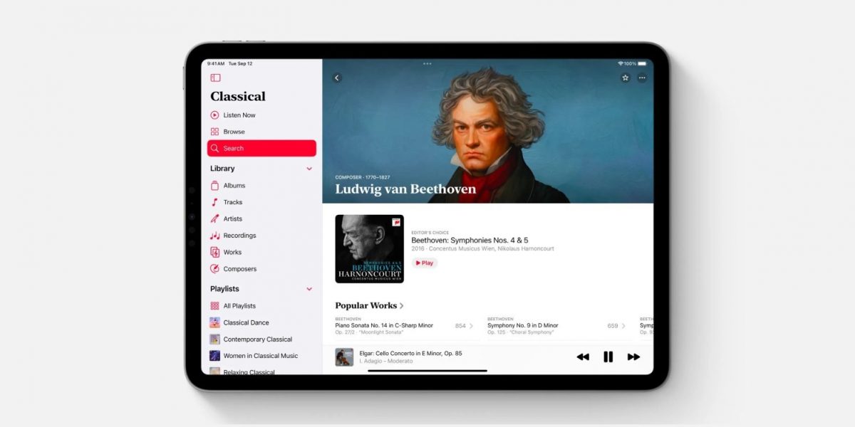 Apple Music Classical iPadille.