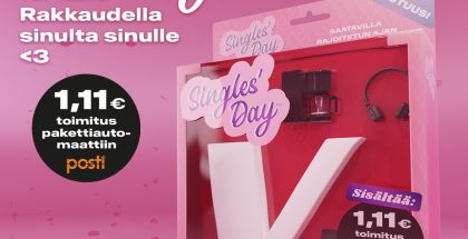 Verkkokauppa.com tarjoaa toimitukset Postin pakettiautomaatteihin 1,11 eurolla osana Singles' Day -kampanjaansa.