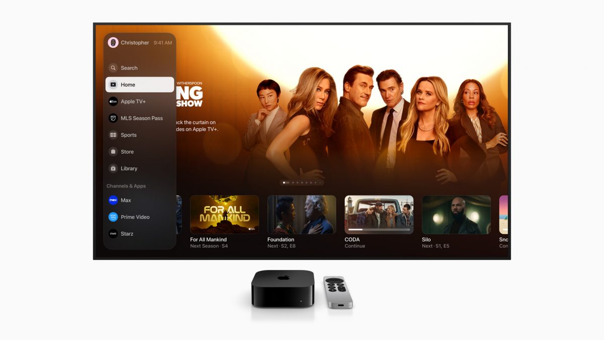 tvOS 17.2 toi Apple TV -laitteiden Apple TV -sovellukseen uuden vasemman sivun navigaatiopalkin.