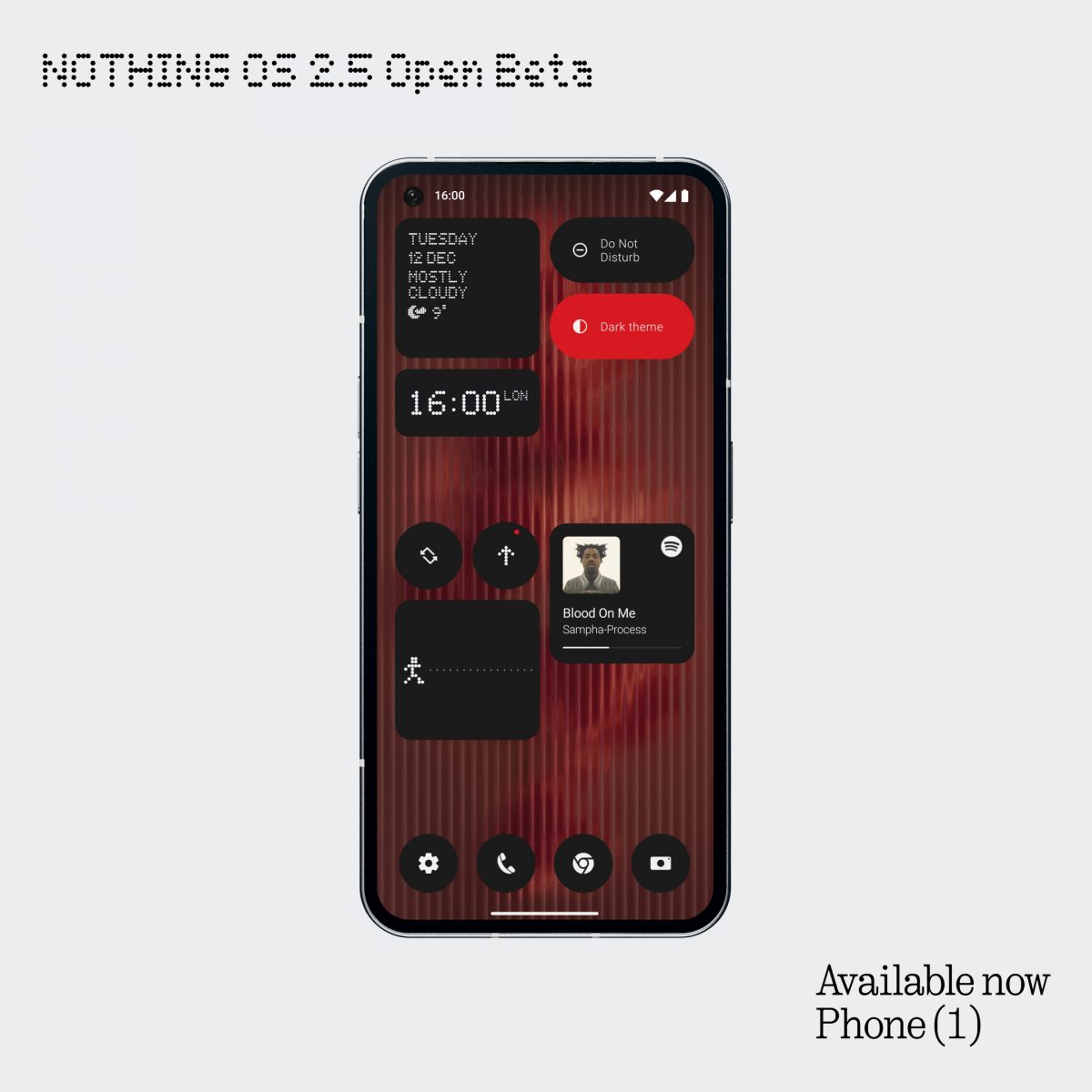 Nothing OS 2.5 Open Beta -testiversio on julkaistu Nothing Phone (1):lle.