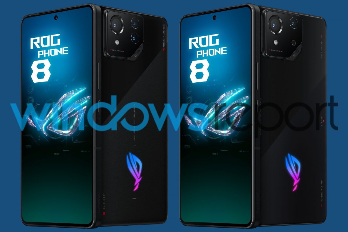 Vasemmalla ROG Phone 8, oikealla ROG Phone 8 Pro. Kuva: Windows Report.