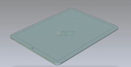 Väitetty 12,9 tuuman iPad Airin design etupuolelta. Kuva: 91mobiles.