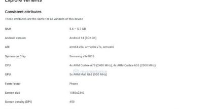 Samsung Galaxy A35 5G Google Play Console -tietokannassa. Kuva: MySmartPrice.